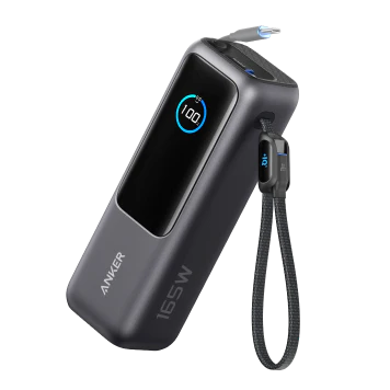 Anker Laptop Power Bank 25K, 165W with built-in and retractable cables - buy online in Qatar Anker Laptop Power Bank 25K, 165W with built-in and retractable cables - buy online in Qatar